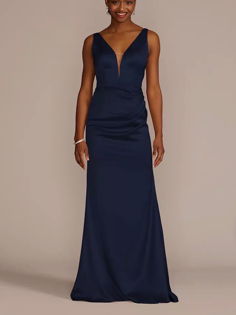 Size 2 Galina Signature Stretch Satin Cowl Back Dress
